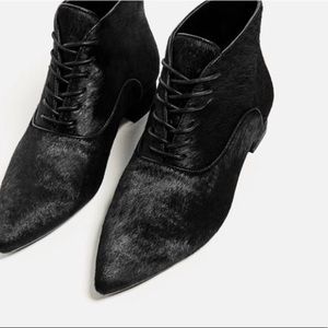 ZARA 100% LEATHER ANKLE BOOTS NEW WITH TAGS US 6.5/EUR 37